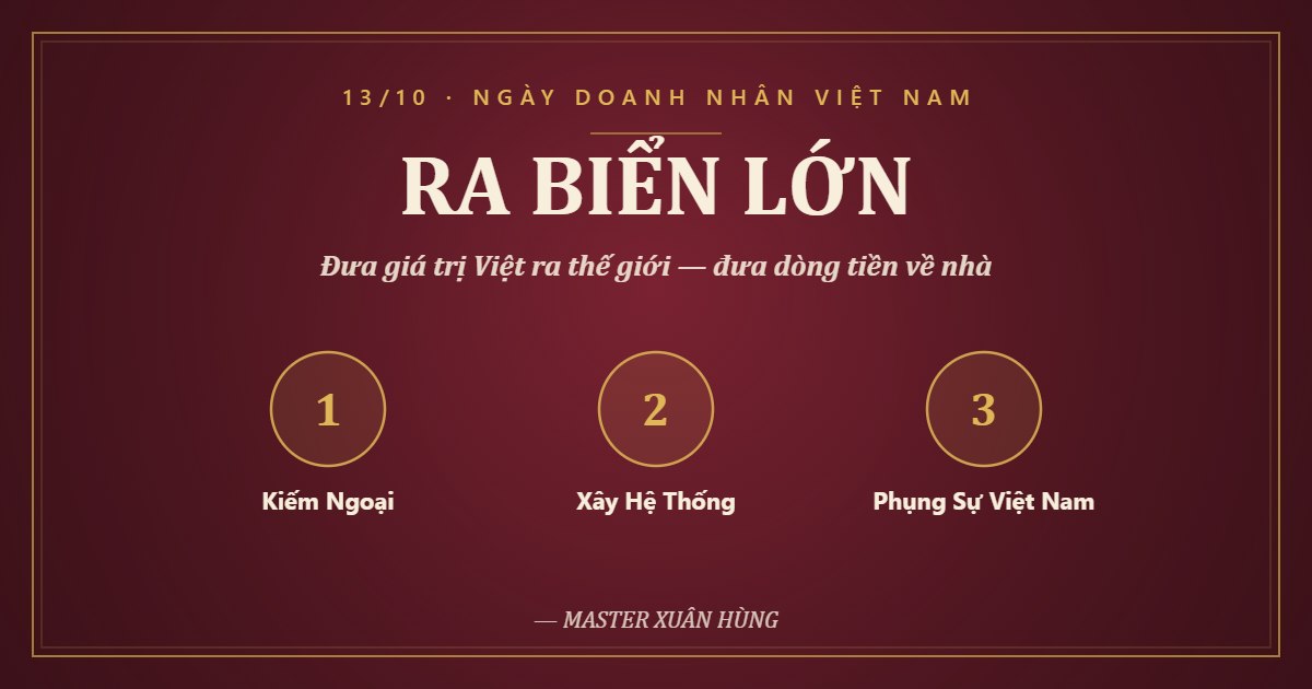 Bìa bài: Ra Biển Lớn — Đưa giá trị Việt ra thế giới, đưa dòng tiền về nhà